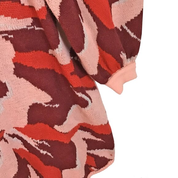 Farm Rio Flower Wool Knit Mini Christmas Holiday Sweater Dress NWOT - Picture 7 of 13